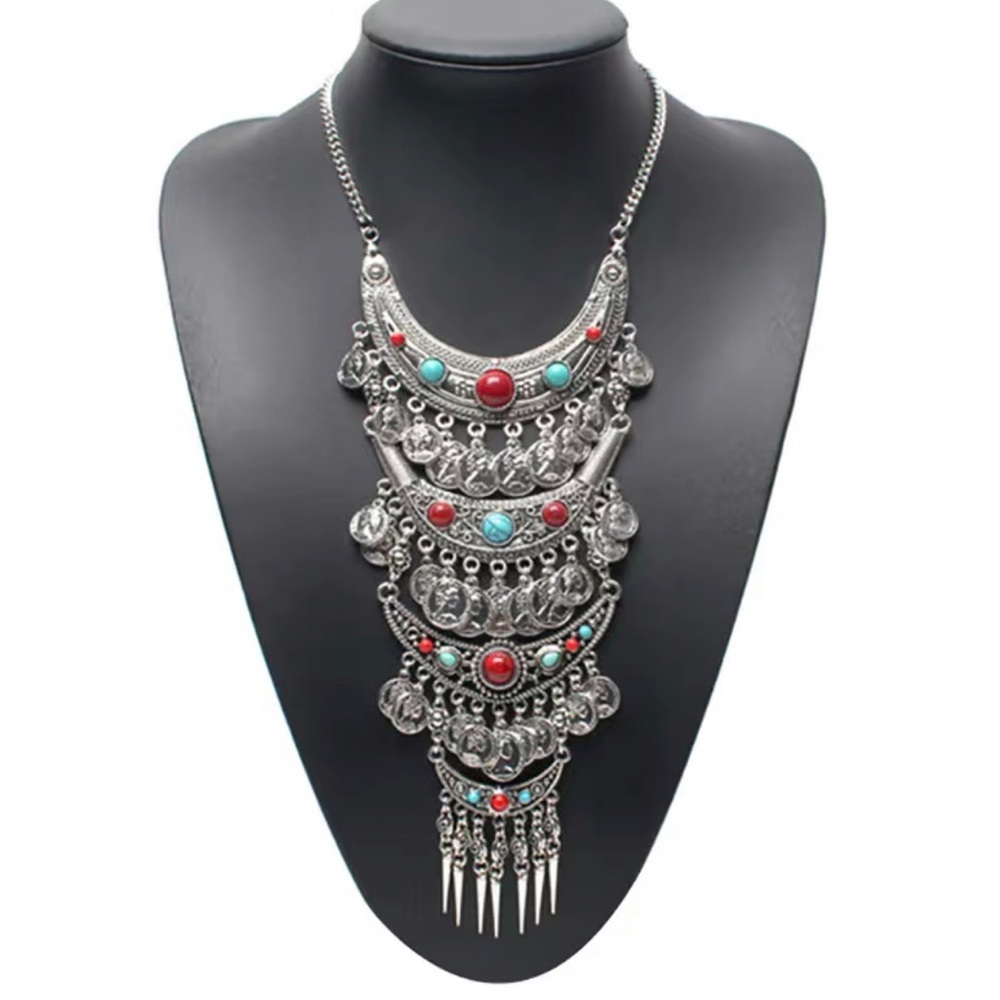 Antique silver Tassel necklace